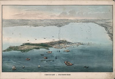Vista panorámica de Kronstadt, 1853 de Giuseppe Civelli