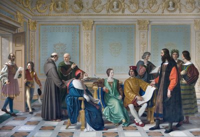 Los artistas de la corte de Ludovico María Sforza conocido como el Moro (Ludovico Maria Sforza detto il Moro) de Giuseppe Diotti