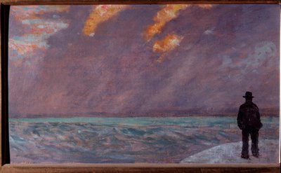 Puesta de sol en el mar de Giuseppe Fattori