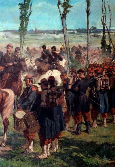 El campamento italiano (detalle de la batalla de Magenta en 1859) de Giuseppe Fattori