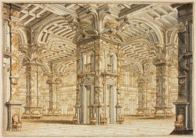 Sala de Festivales de una Escena Teatral de Giuseppe Galli Bibiena