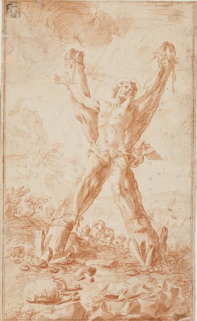 Crucifixión de San Andrés (o San Pantaleón?) de Giuseppe Ghezzi