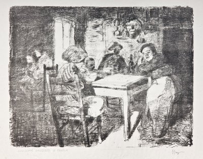 En la mesa, c.1907 (litografía) de Giuseppe Graziosi