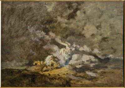 Escapada a Egipto (óleo sobre madera contrachapada) de Giuseppe Graziosi