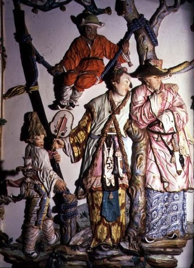 El Salón Chino (detalle) que representa figurines de una pareja china y niños jugando, 1769 de Giuseppe Gricci