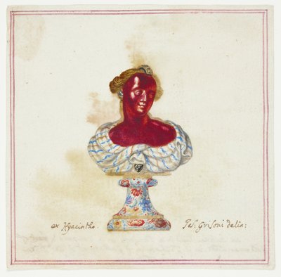 Boceto de busto antiguo enjoyado de la Colección Médicis, Florencia de Giuseppe Grisoni