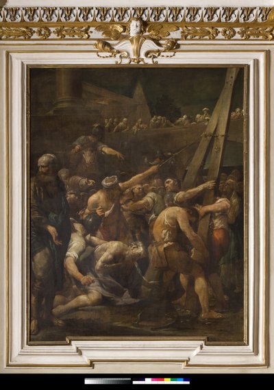 San Andrés ante la cruz de su martirio de Giuseppe Maria Crespi