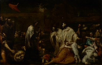 El Beato Bernardo Tolomei intercediendo por el cese de la peste en Siena, c.1735 de Giuseppe Maria Crespi