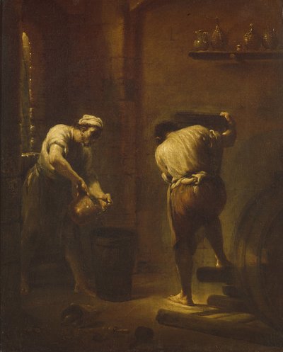 Escena en la bodega, ca 1710-1715 de Giuseppe Maria Crespi