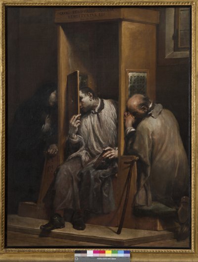 San Juan de Nepomuceno escucha la confesión de la Reina de Bohemia de Giuseppe Maria Crespi
