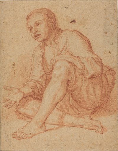 Joven campesino sentado en el suelo de Giuseppe Maria Crespi