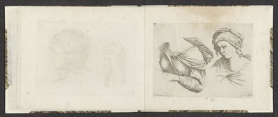 Cuerpo superior de mujer y busto de mujer Ejemplos de dibujo (título de la serie) Mitelli intaglio (título de la serie) de Giuseppe Maria Mitelli