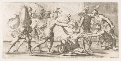 Greeken sleuren Cassandra uit de tempel Cabello: Priamea Virgo se siente atraída por la sien (título sobre el objeto) Omzwervingen van Aeneas (título de la serie) Pintura de L