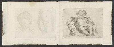 Bebé desnudo acostado Ejemplos de dibujo (título de la serie) Mitelli intaglio (título de la serie) de Giuseppe Maria Mitelli