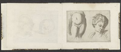 Cuerpo inferior desnudo y cabeza de un niño Ejemplos de dibujo (título de la serie) Mitelli intaglio (título de la serie) de Giuseppe Maria Mitelli