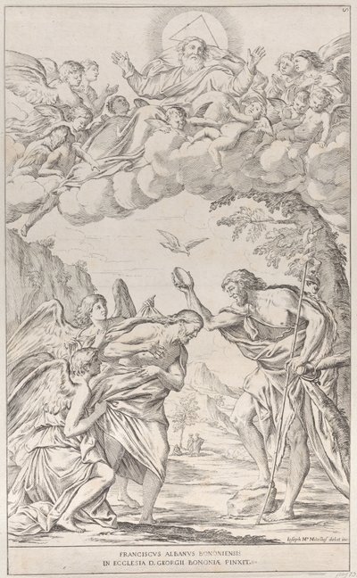 Placa 8: el bautismo de Cristo, 1678 de Giuseppe Maria Mitelli