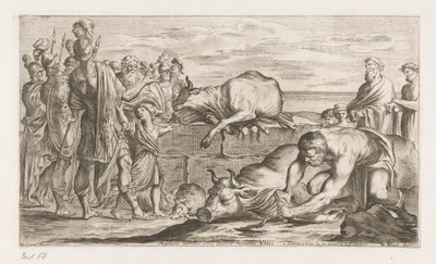 Trojanen ofrece dieren aan Neptuno Aris otorga honores a Neptuno (título sobre objeto) Omzwervingen van Aeneas (título de la serie) Pintura de L