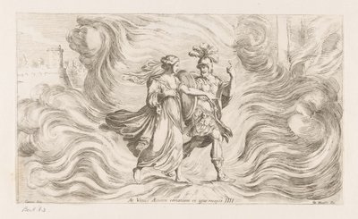 Venus arroja a Eneas fuera de las llamas Pero Venus sacó a Eneas del fuego (título sobre el objeto) Omzwervingen van Aeneas (título de la serie) Pintura de L