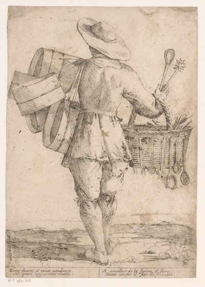 Vendedor de utensilios de cocina. Vendedores ambulantes en Bolonia (título de la serie) L