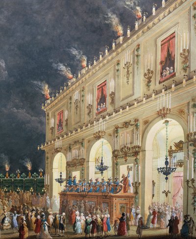 Celebración en Cascine en honor a Fernando III, Concierto nocturno en el patio del casino de Giuseppe Maria Terreni