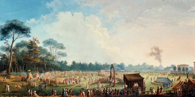 Celebración en los cortijos en honor a Fernando III, Juegos en el prado del Gran Roble de Giuseppe Maria Terreni