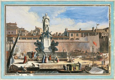 Vista de Livorno: monumento Quattro Mori (Los cuatro moros), de Giuseppe Maria Terreni, ilustración de Giuseppe Maria Terreni