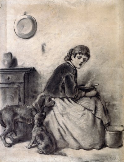 Mujer con perros de Giuseppe Mazza
