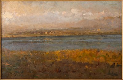 Pequeños lagos de Brianza (óleo sobre lienzo) de Giuseppe Mentessi