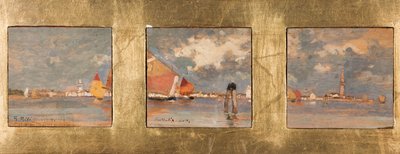 Tryptique con laguna (óleo sobre madera) de Giuseppe Miti Zanetti