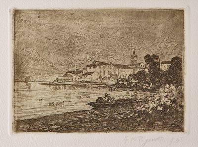 Laguna veneciana (aguafuerte y aguatinta sobre papel blanco) de Giuseppe Miti Zanetti