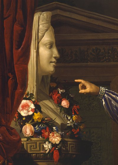 Anciano señalando el herma de María Luigia a su nieta de Giuseppe Molteni