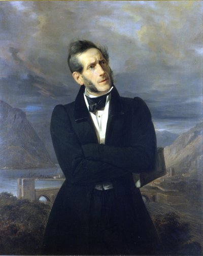Retrato de Alessandro Manzoni. Pintura de Molteni. Siglo XIX de Giuseppe Molteni