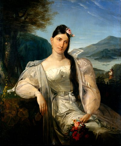 Retrato de la cantante Giuditta Pasta en el traje de escena de "Nina o la niña enloquecida por amor" de Giuseppe Molteni