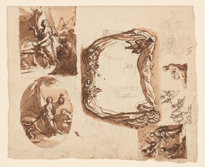 Judith y Holofernes y otros estudios (recto); Diana y Endimión (verso) de Giuseppe Nicola Nasini