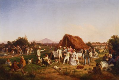 Cacería con la Familia Real de Nápoles (pintura) de Giuseppe Palizzi
