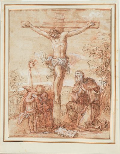 San Agustín y Dos Ángeles Adorando el Crucifijo de Giuseppe Passeri