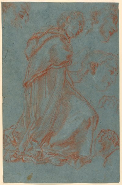 Estudios para un monje arrodillado de Giuseppe Passeri