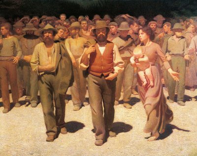 El Cuarto Estado (detalle) de Giuseppe Pellizza da Volpedo