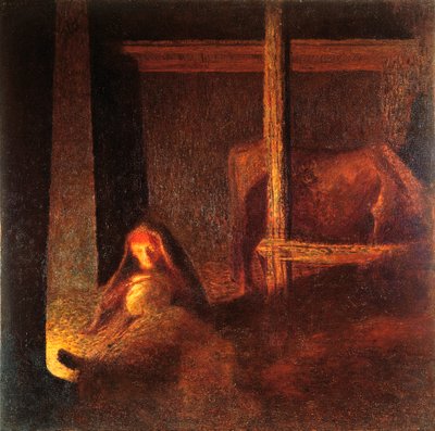 La vieja del granero de Giuseppe Pellizza da Volpedo