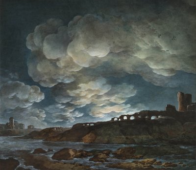 Luna Llena Sobre el Mar de Giuseppe Pietro Bagetti