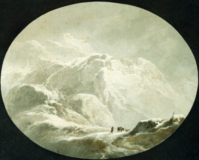 Paso alpino cubierto de nieve de Giuseppe Pietro Bagetti