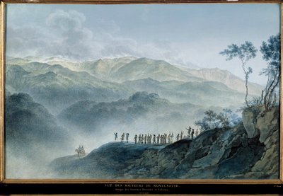Vista de las alturas de Montenotte - Generales Massena y Laharp observando el ataque, 12 de abril de Giuseppe Pietro Bagetti