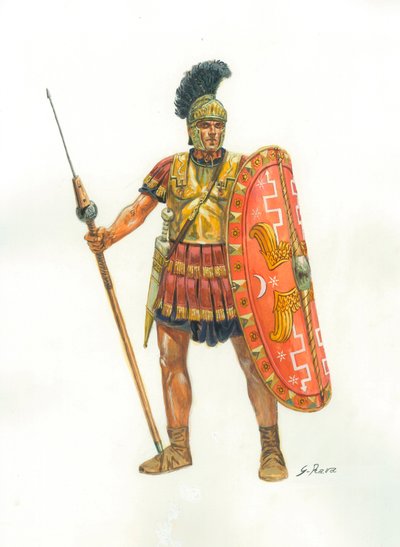 Antigua Roma: un soldado de la Guardia Pretoriana - Guardia Pretoriana - Ilustración de Giuseppe Rava de Giuseppe Rava
