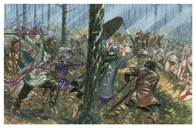 Emboscada bagauda contra una legión romana en la Galia de Giuseppe Rava