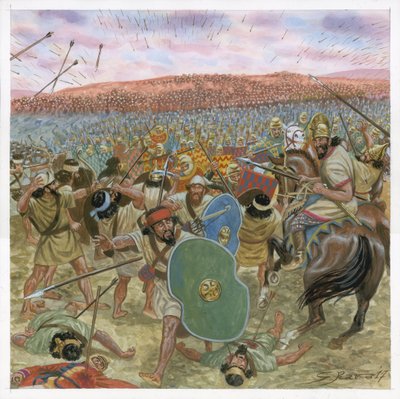 Batalla entre persas y medos de Giuseppe Rava