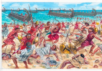 Batalla de Aegospotami de Giuseppe Rava