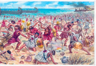 Batalla de Aegospotami de Giuseppe Rava
