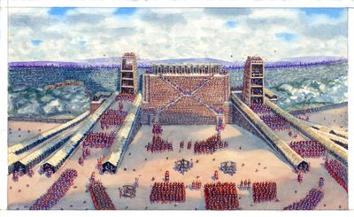 Batalla de Avaricum por las legiones romanas durante las Guerras Galas de Giuseppe Rava