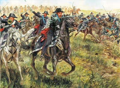 Primera Guerra de Independencia: la carga de los Carabinieri del Armee de Carlos Alberto de Cerdeña (Carlo Alberto di Sardegna de Giuseppe Rava