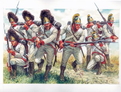 Primer imperio: Granaderos de la infantería austriaca en 1809 - Primer imperio: granaderos de la infantería austriaca 1809 - Ilustración de Giuseppe Rava de Giuseppe Rava
